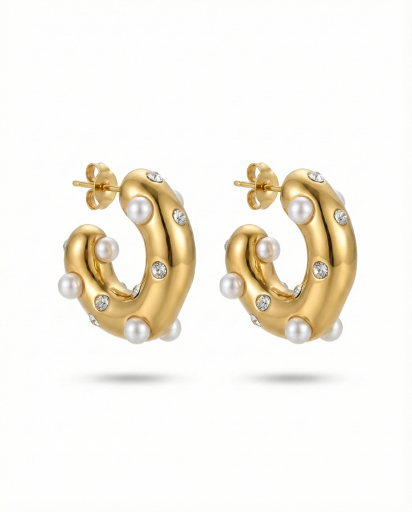 Pearl Huggies earrings