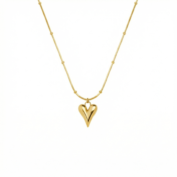 Droplet heart in beaded chain