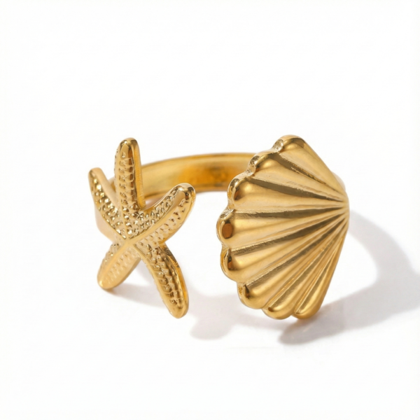 Starfish & shell ring