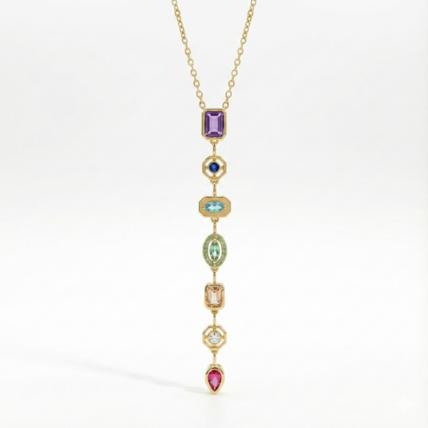 Gemstone drop necklace