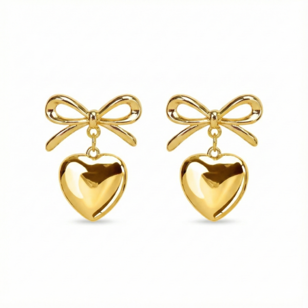 Sweetheart bow earrings