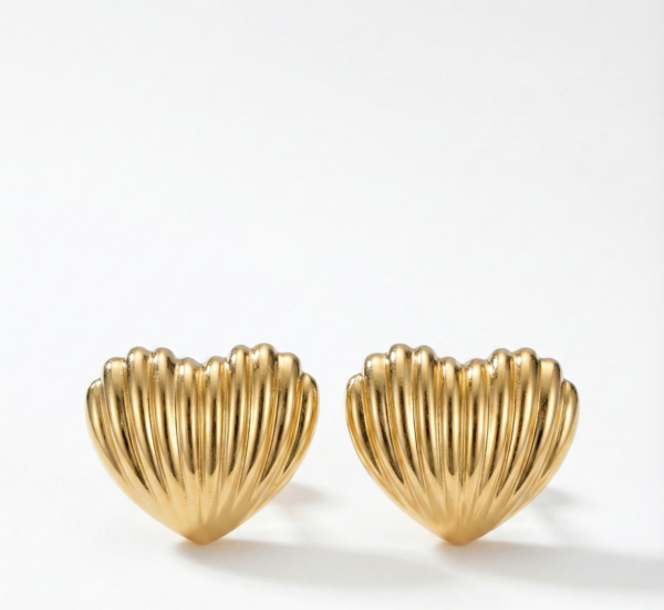 Bold heart stud earrings