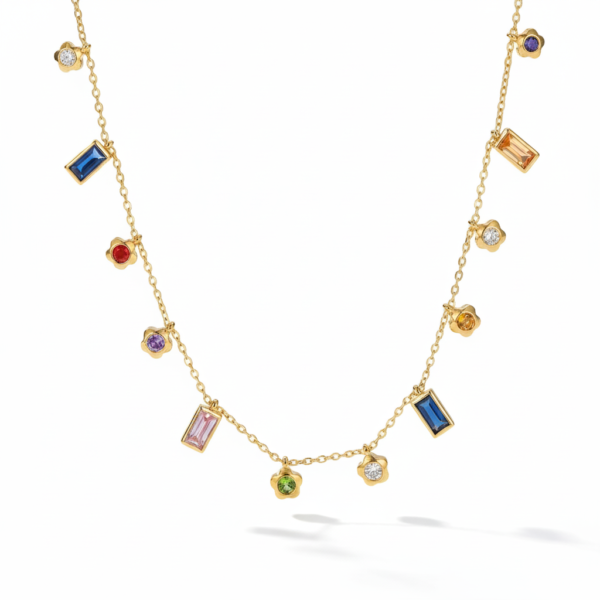 Zircon gem necklace