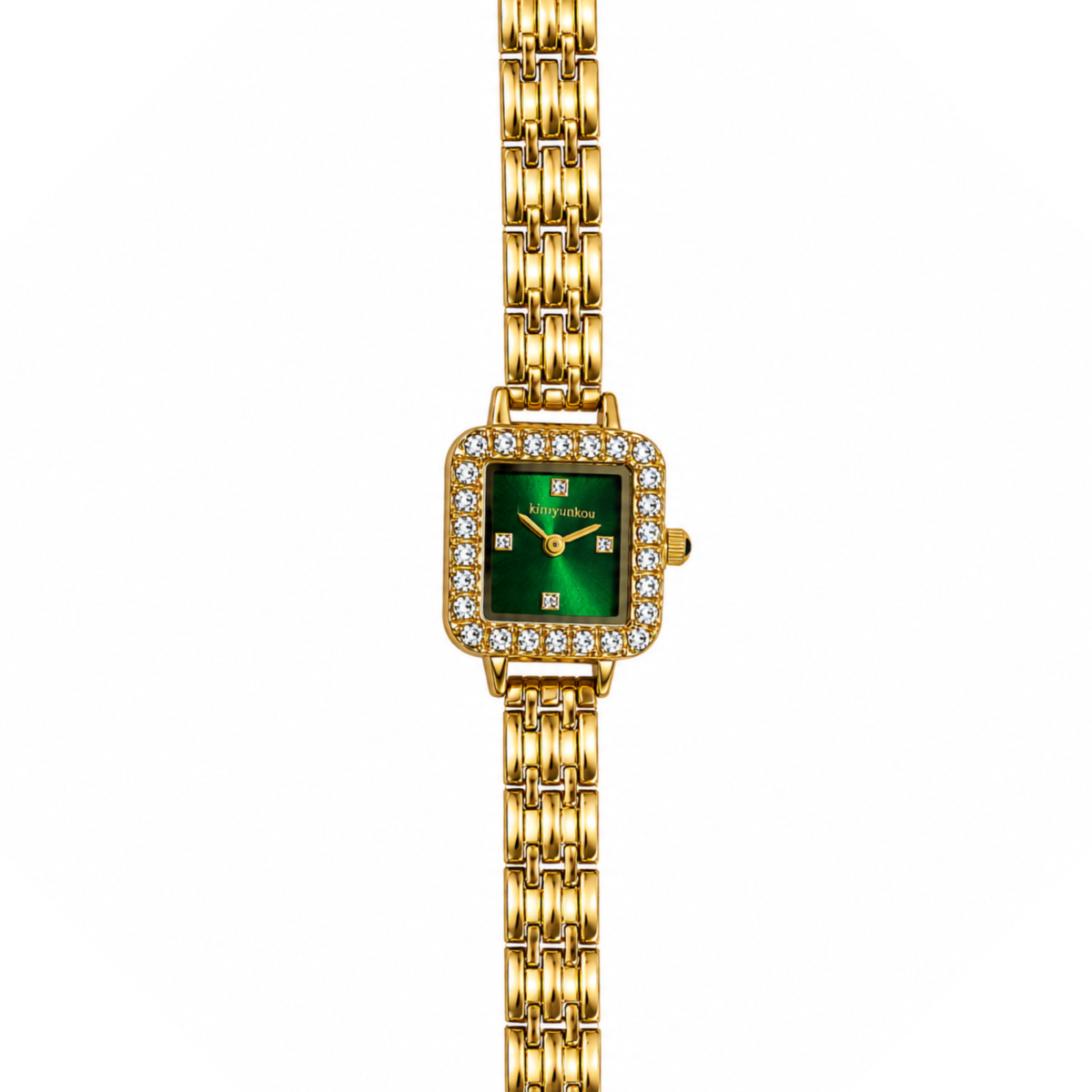 4 Studded Green Dial Watch