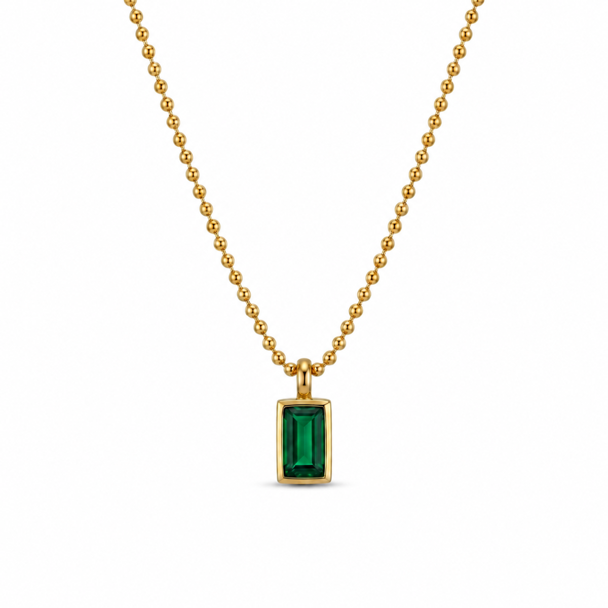 green stone chain Eden Necklace